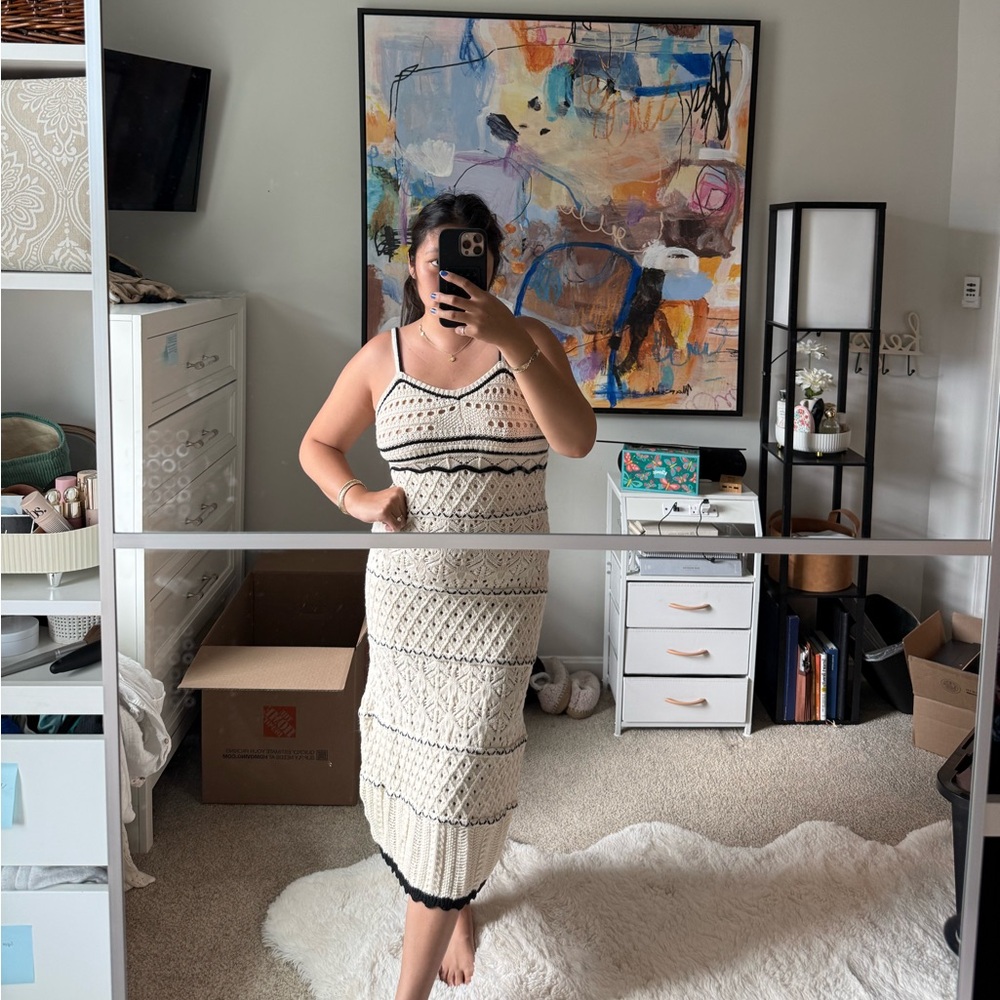 rihoas beige midi dress